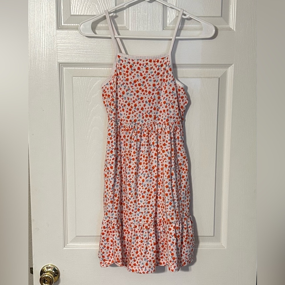 Old‎ Navy Kids Floral Dress - Orange and White